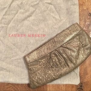 Lauren Merkin Distressed Gold Clutch